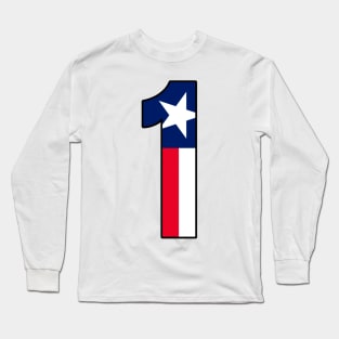 Number 1Texas Flag Long Sleeve T-Shirt